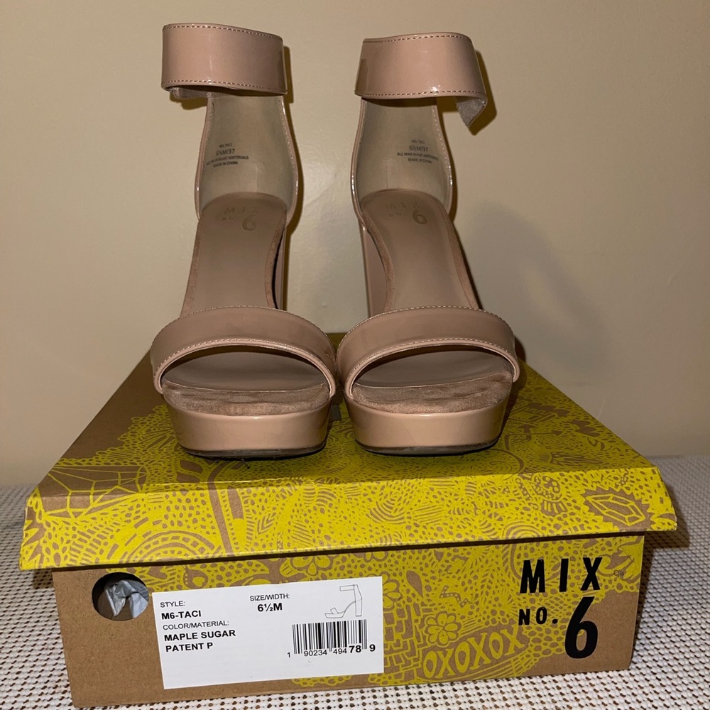 Nude ankle strapped heels
